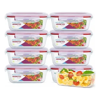 Kit 10 Pote Hermético Vidro 640ml Quentinha Marmita Vidro