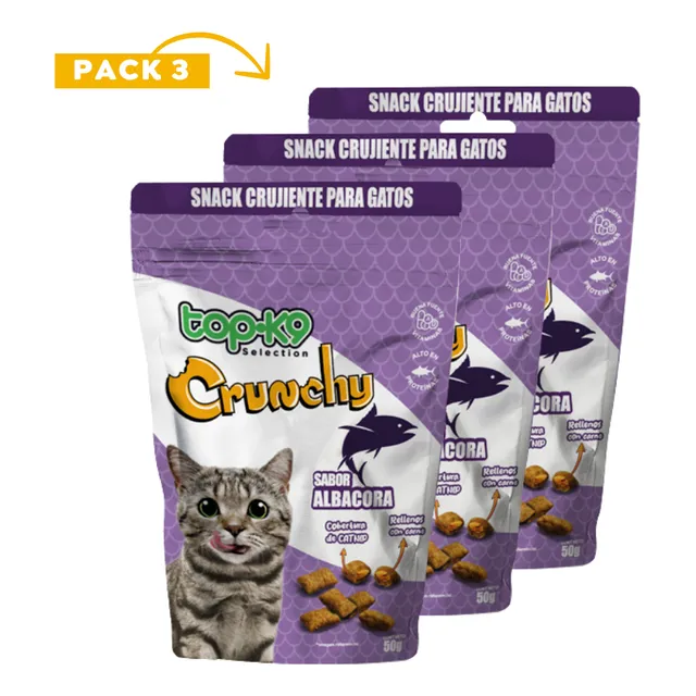 Galletas Crunchy Cobertura Catnip Rellenas De Carne 3 X 50 G