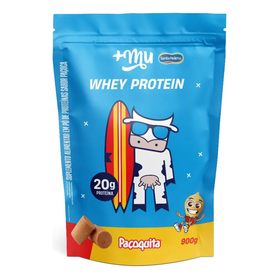 Whey Protein Concentrado +Mu em pó sabor Paçoquinha x 900g