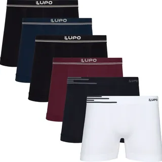 Kit 6 Cuecas Box Sem Costura Boxer Lupo Microfibra Original Kit 6 Cuecas Box Sem Costura Boxer Lupo Microfibra Original