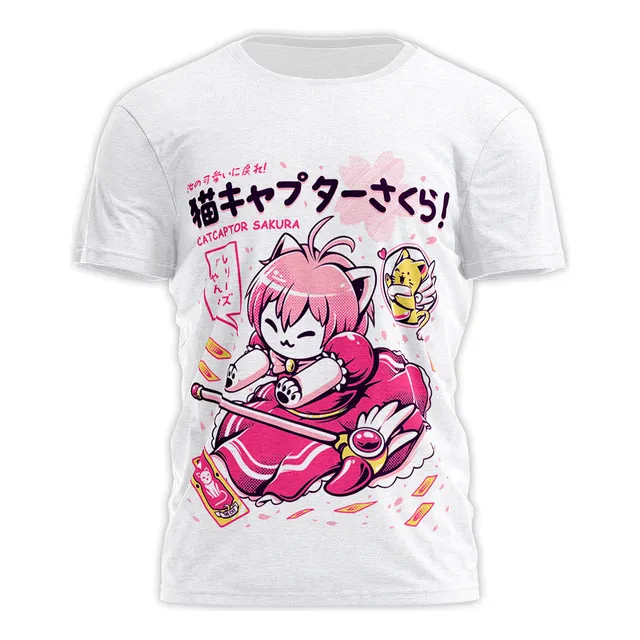 Remera Sakura Card Captor Neko Gatito Remera Anime Estampada