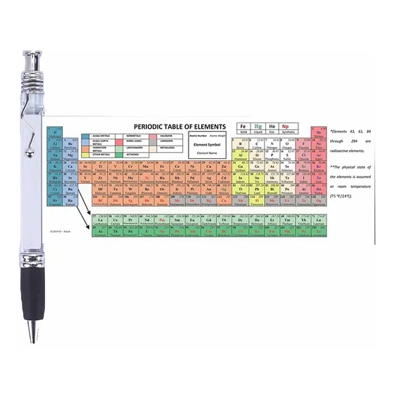 2 Boligrafo Tabla Periodica Quimica Hoja Referencia Para