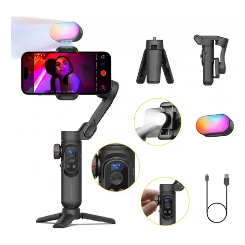 AOCHUAN Smart-X Pro スマートフォン用スタビライザー Gimbal Aochuan Smart X Pro Estabilizador Smartphone OLED Cinza iOS