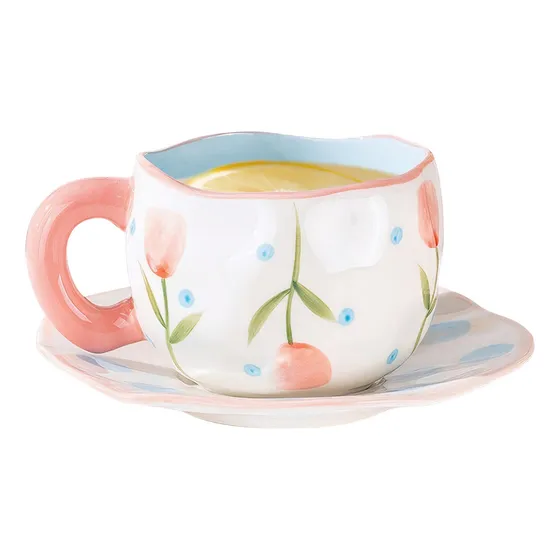 Conjunto De Xícaras De Café De Cerâmica Js Tulip Design Com 