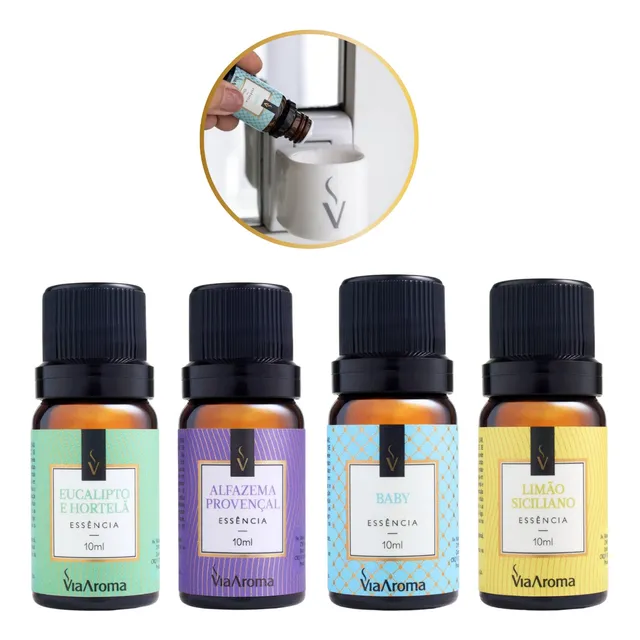Kit 4 Essências Aromáticas Para Difusor De Aromas Via Aroma