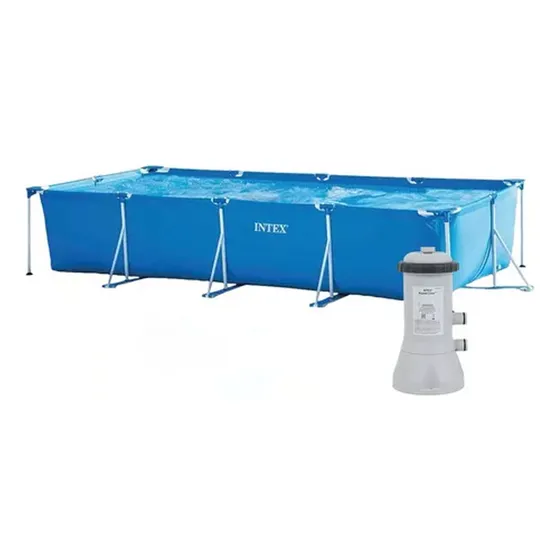 Piscina Estrutural Retangular 7.127l Intex Com Bomba Filtro