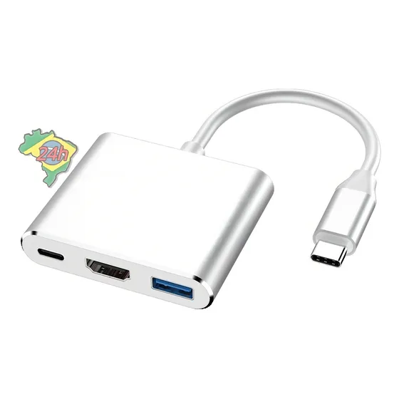 Hub Adaptador Usbc 3.1 Tipo C Hdmi Para Apple Macbook 3x1