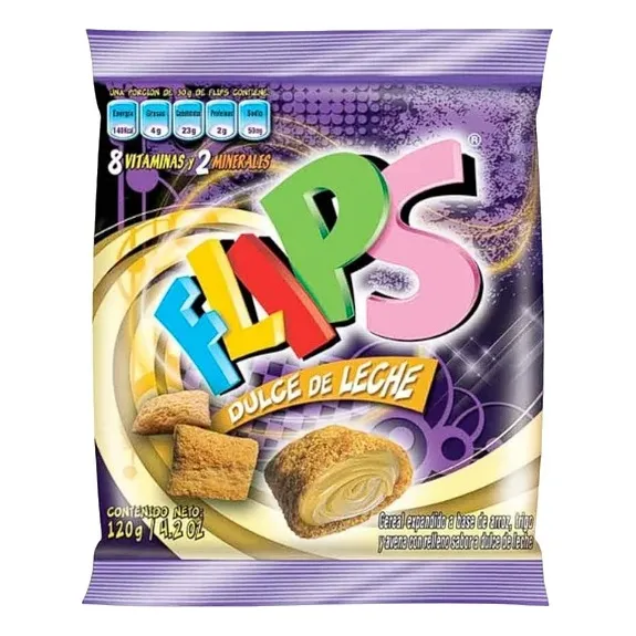 Cereal Flips 120gr Sabor Dulce De Leche