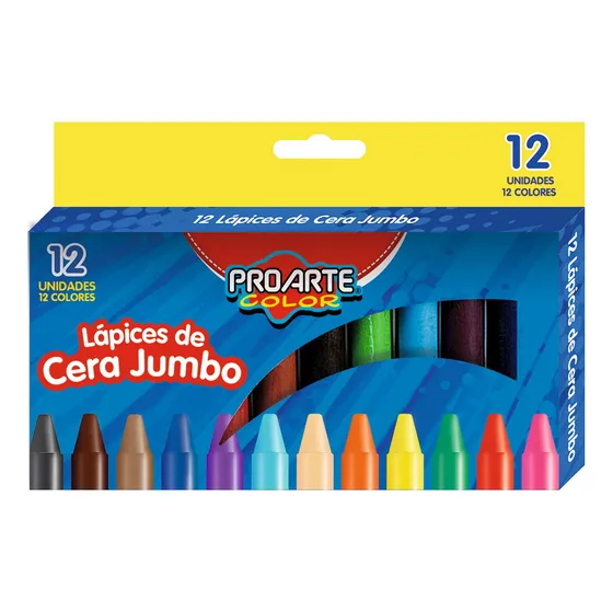 Lapices De Cera 12 Colores Jumbo Proarte