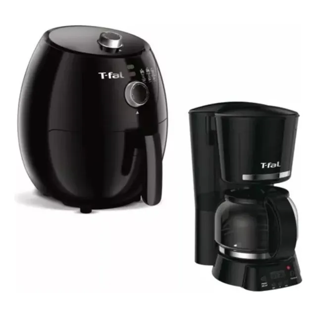 Combo Freidora De Aire Y Cafetera Electrica Negra T-fal