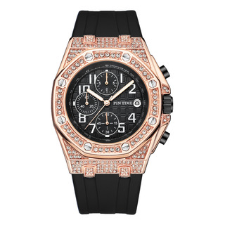 Oro Rosa - Reloj Multifunción De Lujo Con Diamantes Completo Oro Rosa - Reloj Multifunción De Lujo Con Diamantes Completo