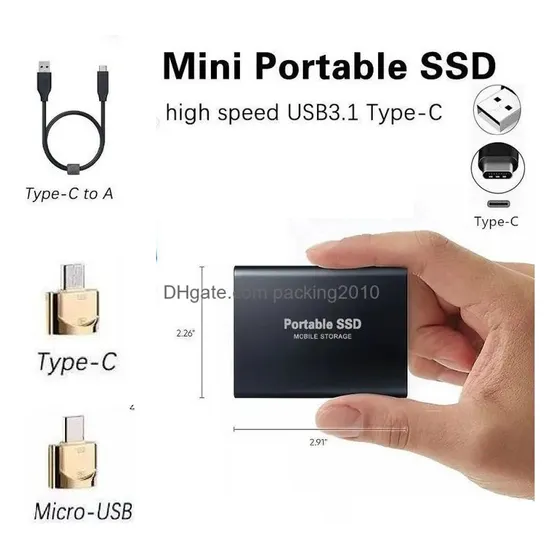 Disco Duro Externo Ssd 32tb Usb 3.1 Tipo C Y Micro Usb Slim