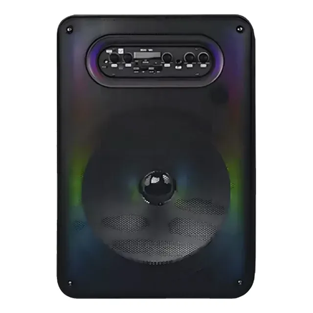 Bocina Bluetooth 12in Control R. Luz Multicolor Y Radio Fm Color Negro