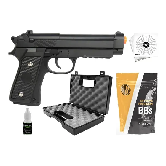 Pistola Full Metal Airsoft Spring Pt92 M92 V22 Berreta Bbs 