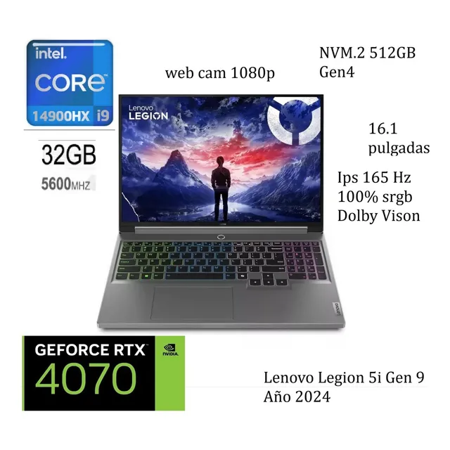 Laptop Gamer Lenovo Legion 5i 16   I9-14900hx Rtx4070 2024