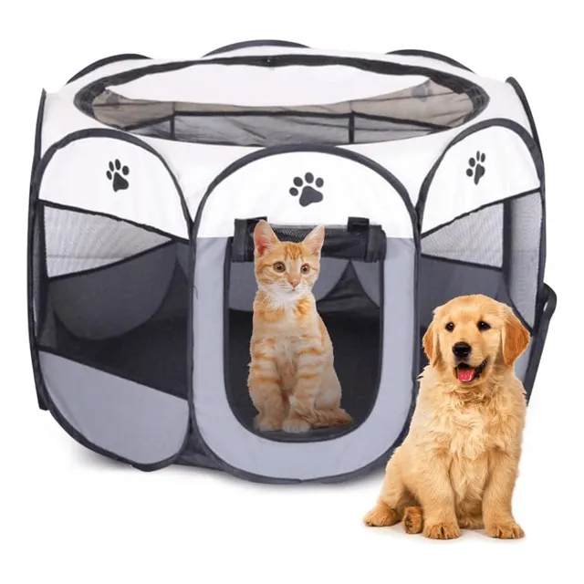 Corral Plegable Para Mascota Canil Cerco Para Perro O Gato M