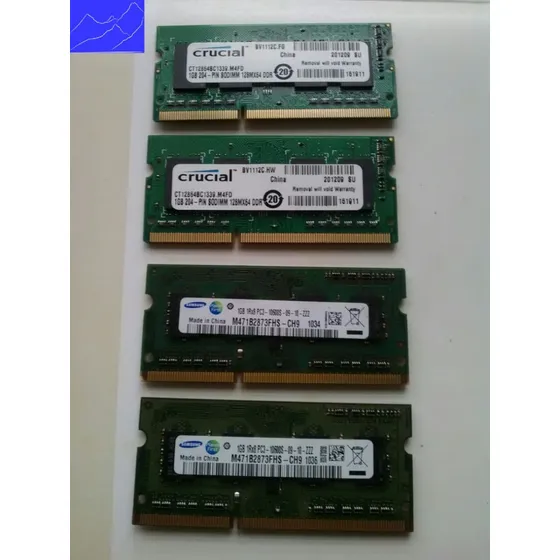 Combo 4 Memorias Ram Ddr3 1gb Laptop