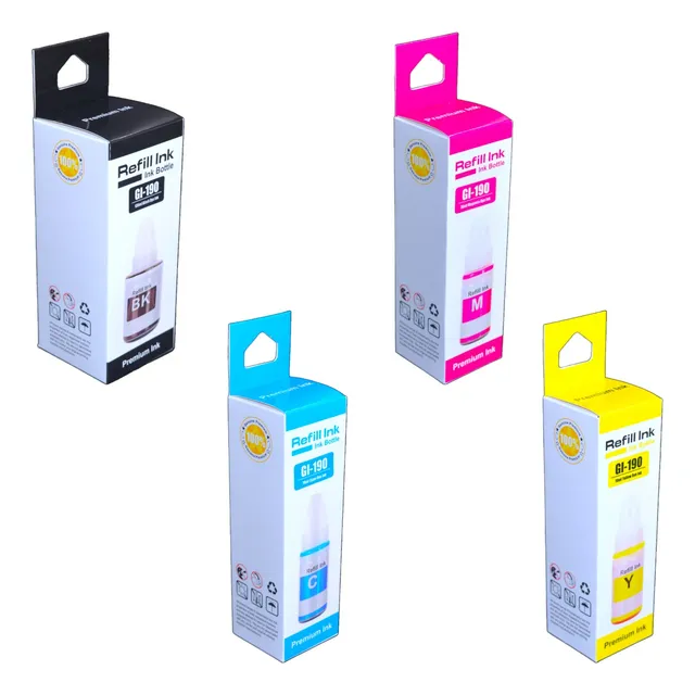 Pack Tintas Refill Ink Gi-190 Para Canon G1100/g2100/g3100