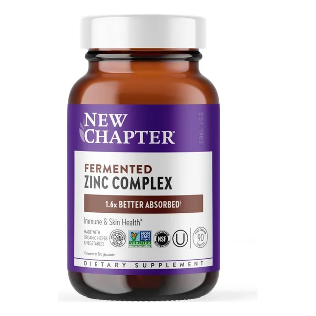 Complejo De Zinc Fermentado New Chapter 90 Tabletas