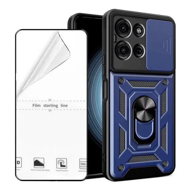Funda Estuche Antichoque Reforzado + Protector De Pantalla Para Motorola (hidrogel O Vidrio Cerámico)