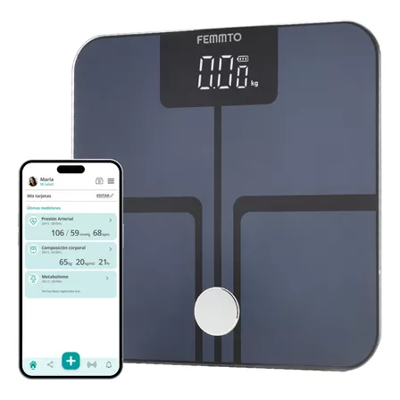 Femmto balanza digital baño bluetooth personal corporal personas 180kg grasa corporal masa muscular metabolismo basal bioimpedancia