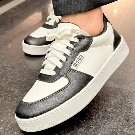Tenis Santa Lolla Bicolor Com Cadarço E Visual Casual