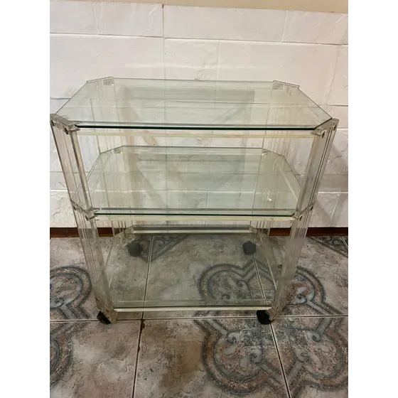 Mesa Auxiliar Acrílico 3 Pisos Transparente