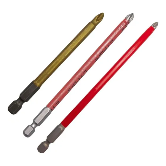 Kit 3 Ponta Bits Ph2 90 127 150mm Phillips Parafusadeira Imã
