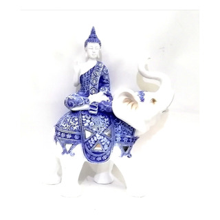 Figura Buda Con Elefante - Atrae La Armonía 25 Cms Figura Buda Con Elefante - Atrae La Armonía 25 Cms