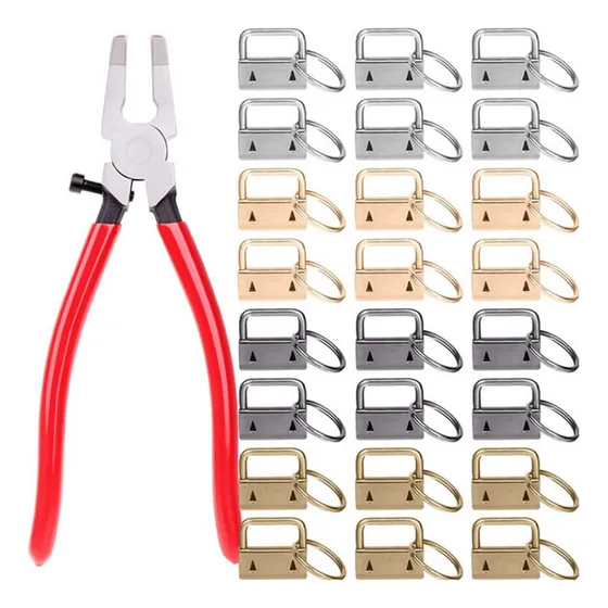 24 Peças De Webbing Tail Clips Key Fob Hardware Chaveiro De 