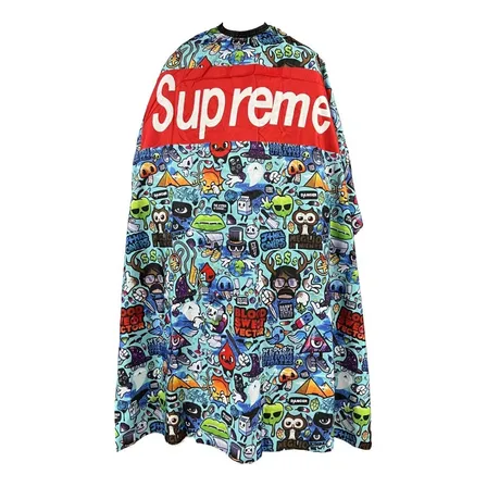 Capa Peluqueria/ Barbero /barberia Corte De Pelo Diseño Supreme Azul Comic