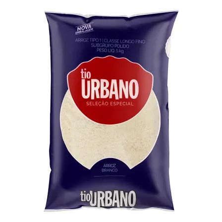 Arroz Branco Tipo 1 Tio Urbano Seleção Especial Pacote 5kg