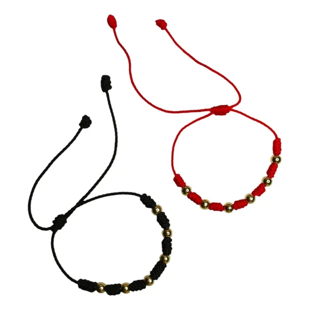 Pulsera Siete Nudos, Con Balines, Ajustable