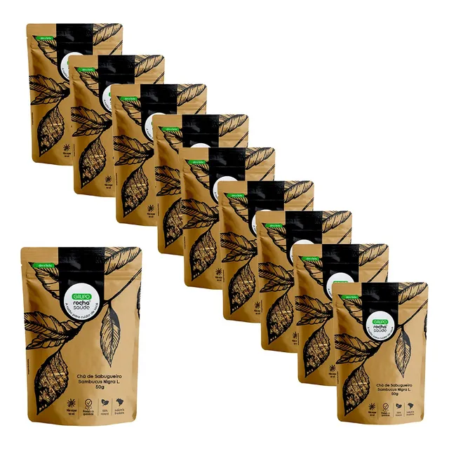 Kit 10 Chá De Sabugueiro - Sambucus Nigra  L. Variado - 50g 