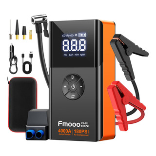 Arrancador Portátil Para Coche Con Compresor De Aire 4000a 1 Arrancador Portátil Para Coche Con Compresor De Aire 4000a 1