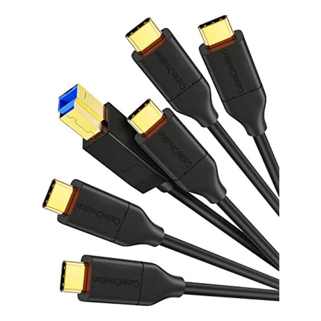 Cablecreation Cable Usb 3.1 C A Usb B 4 Pies Pack De 5, Cabl