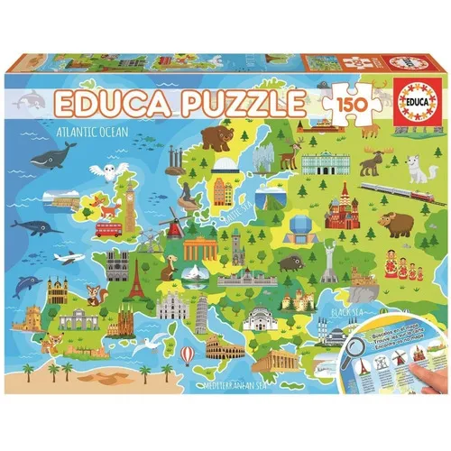 Puzzle 150 Piezas Mapa Europa Rompecabezas Didactico Educa