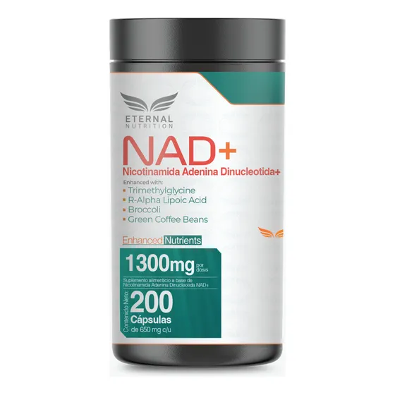 Nad+ 200 Capsulas (1300mg Por Porcion) Con Trimethylglycine Y Acido Alpha Lipoico, Precursor De Nmn
