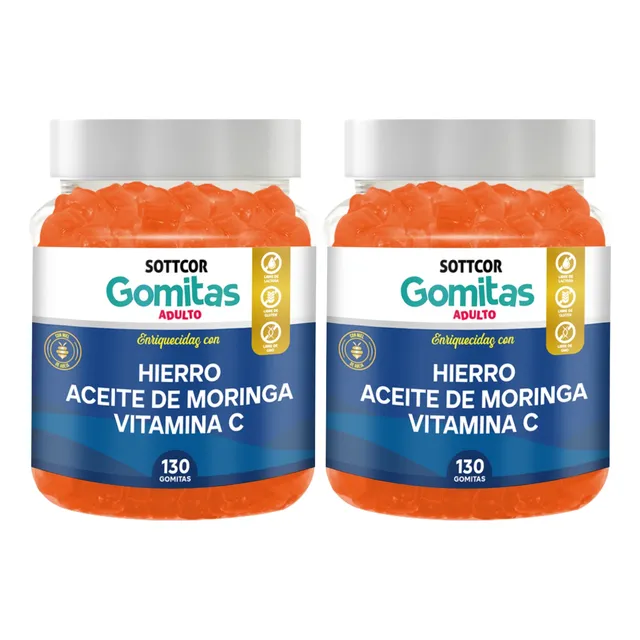 Hierro Para Adultos Gomitas Sottcor 100g Chicle X2