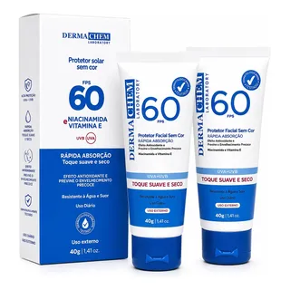 Dermachem Kit Com 2 Protetor Solar Facial Dermachem Fps 60 - 40g