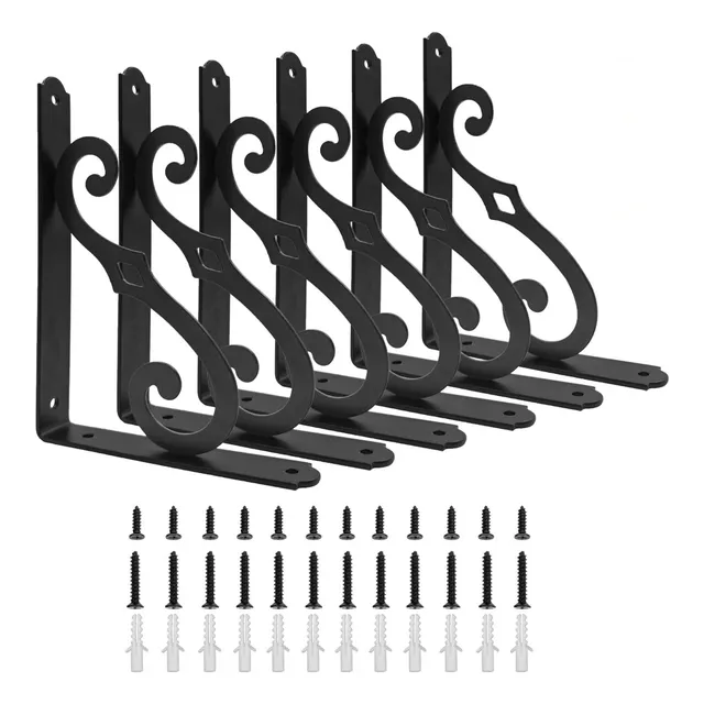 6 X Soporte Flotantes Para Estantes Metal Pared De Ángulo