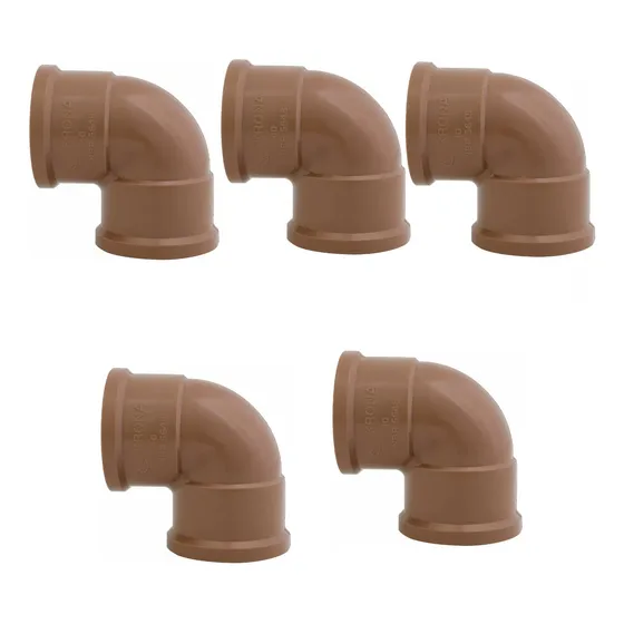 Codo Pvc Soldable Piscina Riego 50mm A 90° Krona X5 Unidades