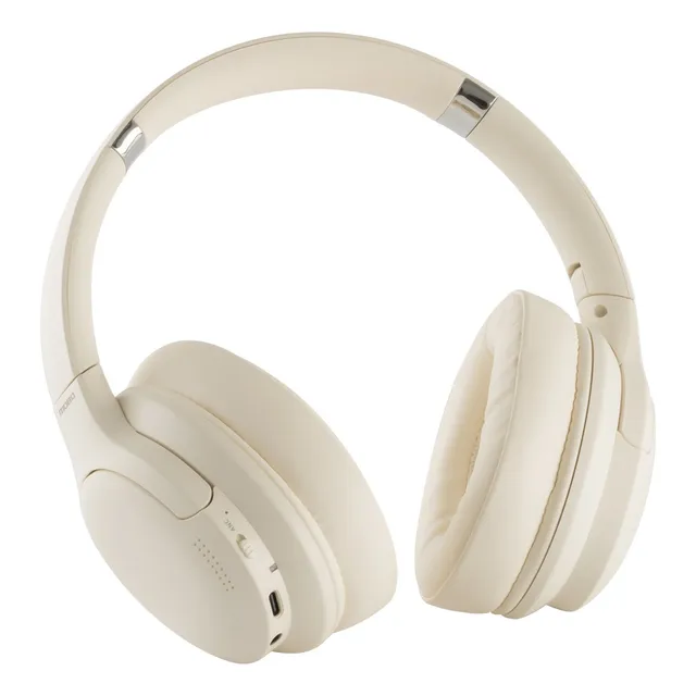 Audífonos Bluetooth Mobo Howe Anc Color Beige Luz Azul