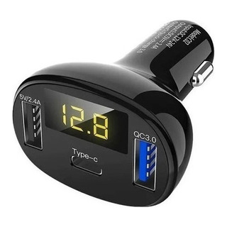 Coche 2usb Encendedor Tipo C Qc 3.0 Cargador Pantalla Led Coche 2usb Encendedor Tipo C Qc 3.0 Cargador Pantalla Led