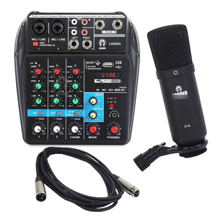 Kit Microfono De Estudio + Mezcladora Interface + Cable Kit Microfono De Estudio + Mezcladora Interface + Cable