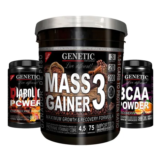 Anabol 3 Mass Gainer Pre Post Entreno Diabolic Bcaa Genetic