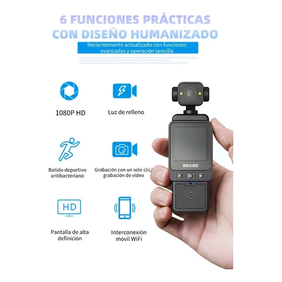 Cámara Micro Compacta Mini Cámara Corporal Completa 1080p