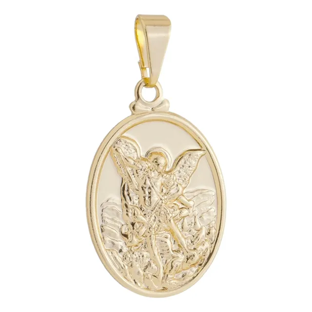 Coleção Pingentes - Medalha Oval São Miguel Arcanjo