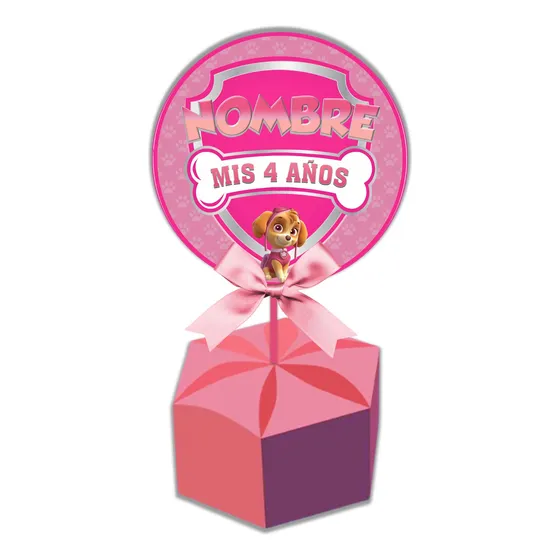 Kit Imprimible Centro Mesa Skye Paw Patrol Editable