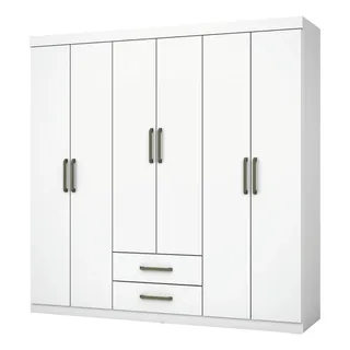 Guarda Roupa Casal Aries 6 Portas E 2 Gavetas Branco Carioca Guarda Roupa Casal Aries 6 Portas E 2 Gavetas Branco Carioca